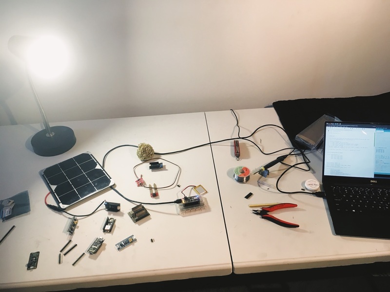 workbench with random boards