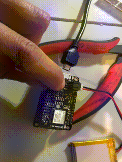 starting the sketch on the battery